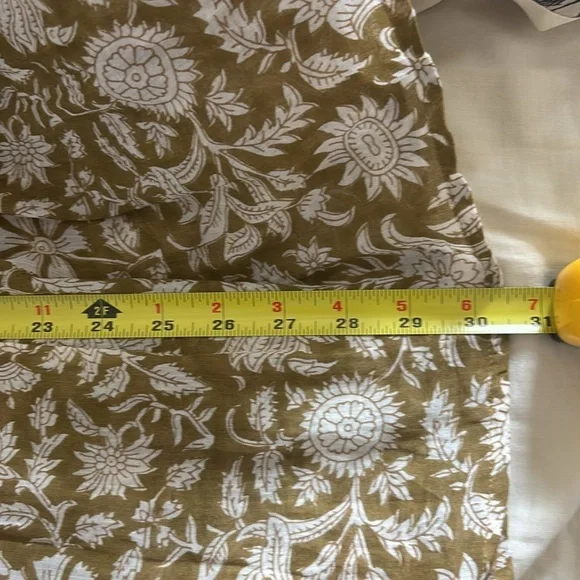 Daughters Of India Kyra Midi Dress Balloon Sleeve Olive  Green XS Cotton Boho - Picture 7 of 7